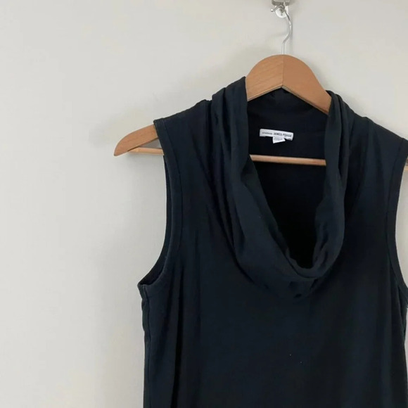 Standard James Perse Cowl Neck Ruched Side Midi Dress in Black Size 3 (L) - Picture 5 of 5